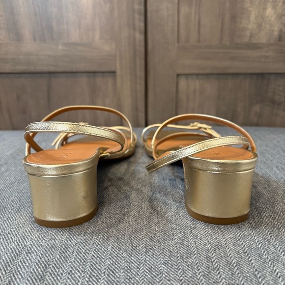 ME+EM Metallic Gold Strappy Sandals kitten heel - Picture 10 of 10